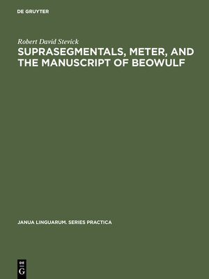 cover image of Suprasegmentals, meter, and the manuscript of Beowulf